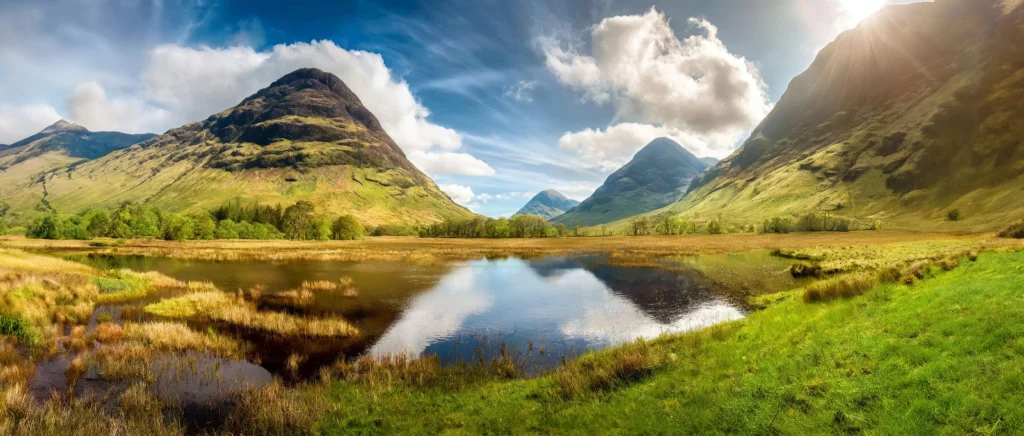 the sun shining on Glencoe